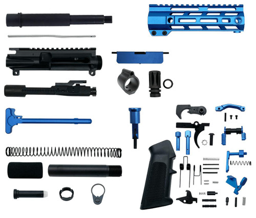 MCS AR-15 300 Blackout 7.5″ Pistol Upper Complete Build Kits Unassembled Black barrel Upper 