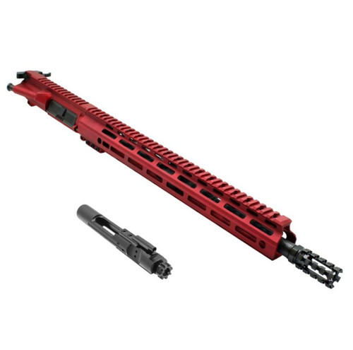 MCS AR15 5.56 NATO 16" CARBINE LENGTH 1:8 TWIST W/ 15" M-LOK (RED) HANDGUARD - COMPLETE UPPER  MCS AR15 5.56 NATO 16" CARBINE LENGTH 1:8 TWIST W/ 15" M-LOK (RED) HANDGUARD - COMPLETE UPPER