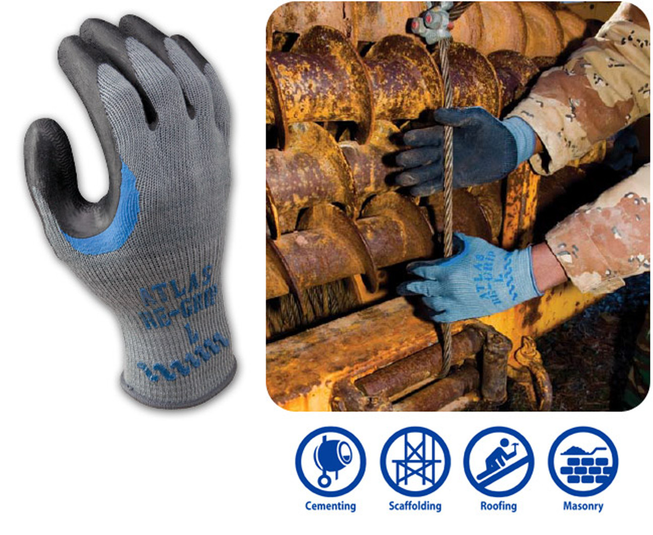 ATLAS RE-GRIP RUBBER-COATED GLOVES (PAIR)