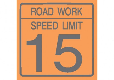 ROAD WORK SPEED LIMIT 15 - 24X24