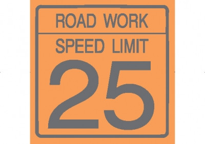 ROAD WORK SPEED LIMIT 25 - 24X24