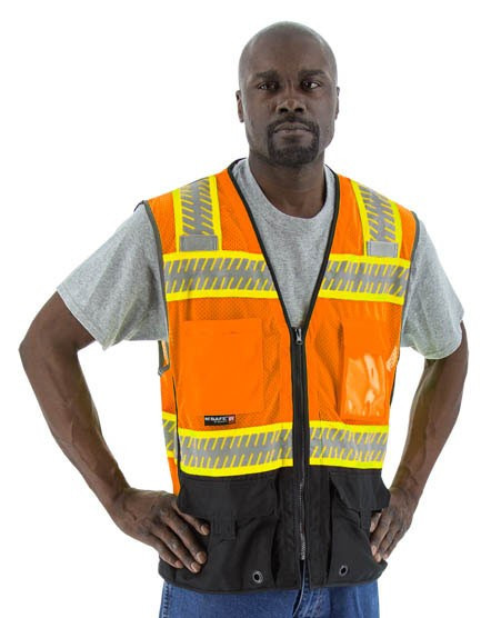 75-3239 HIGH VIS YELLOW MESH VEST - DOT SEGMENTED STRIPING