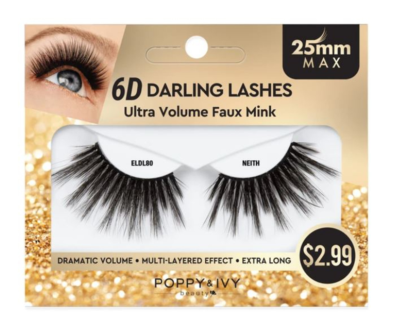 Poppy & Ivy 25mm 6D Darling Lashes - Ultra Volume Faux Mink