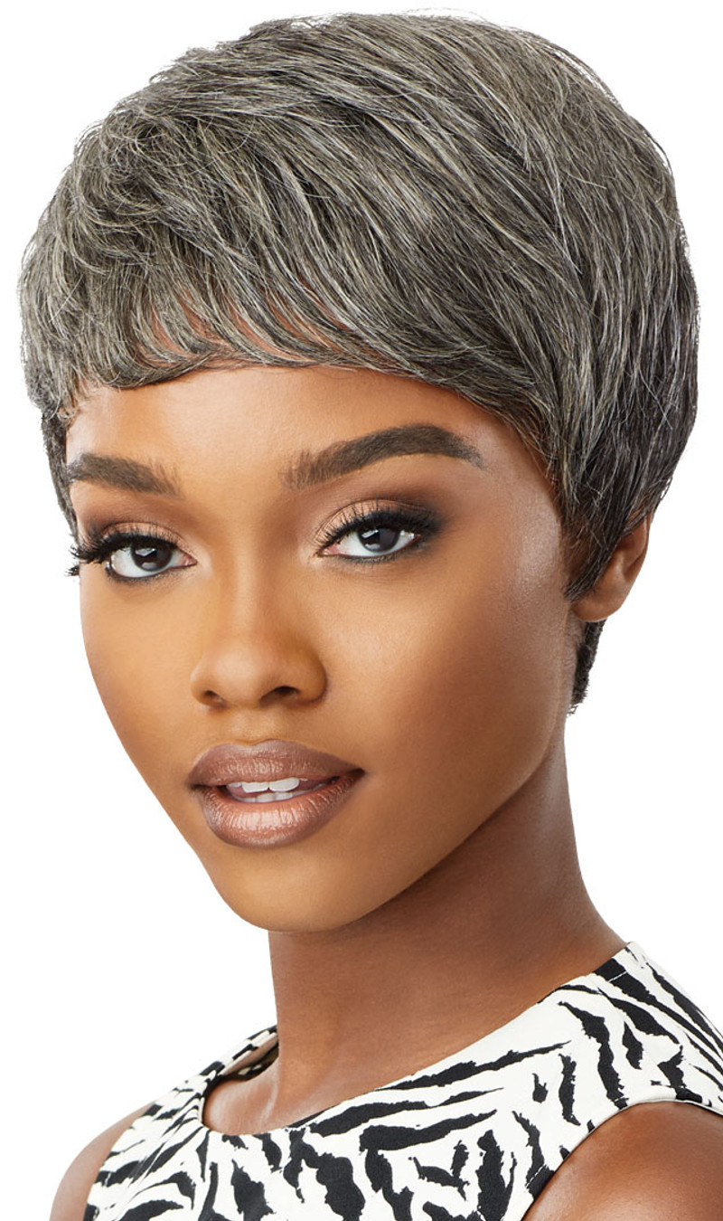 OUTRE 100% Human Hair Fab & Fly Gray Glamour Full Cap Wig - EDEN