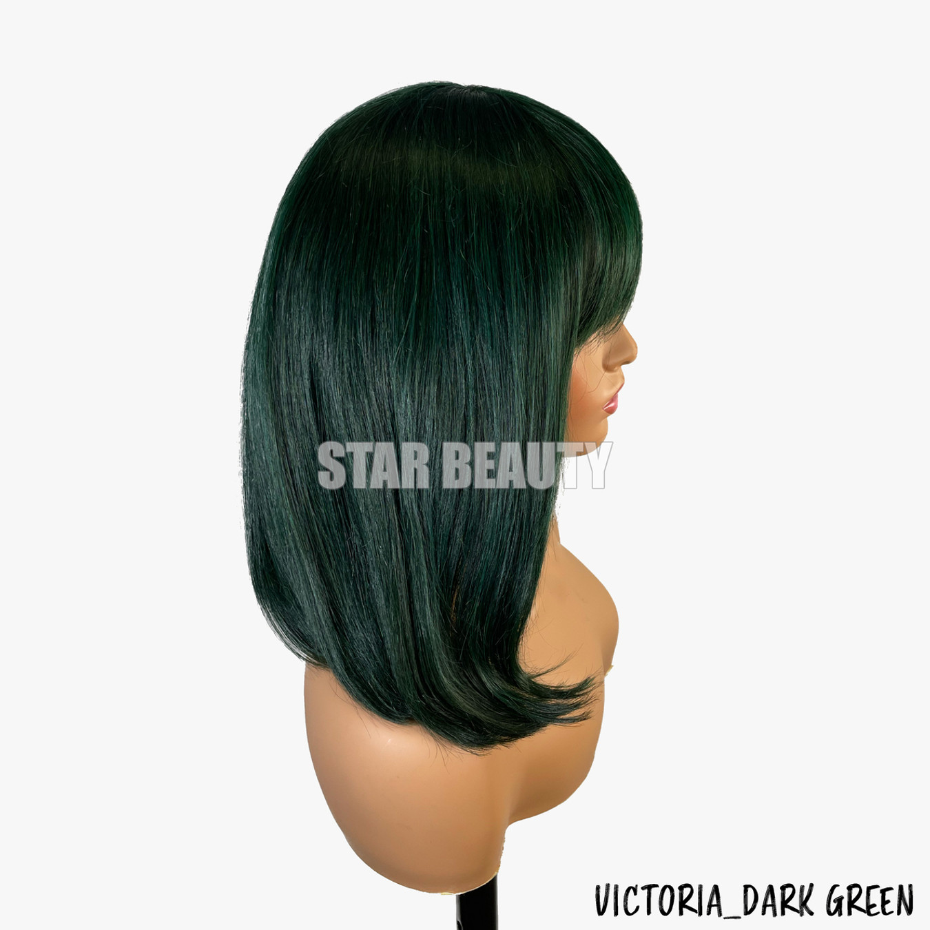 Bellatique 100% Human Hair Full Wig - VICTORIA (DARK GREEN)