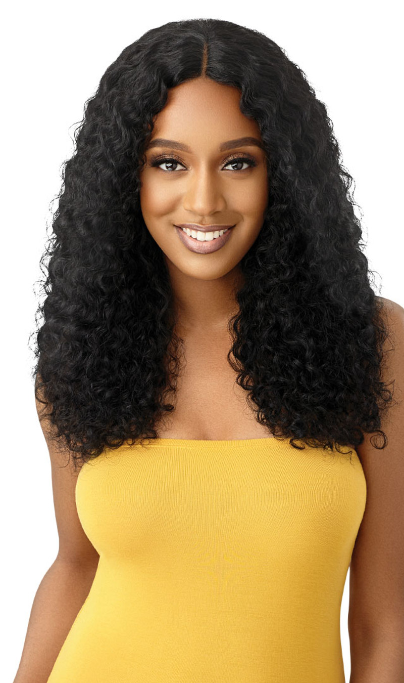 OUTRE The Daily Wig 100% Unprocessed Human Hair Lace Part Wig HH-Wet & Wavy - NATURAL DEEP 22"