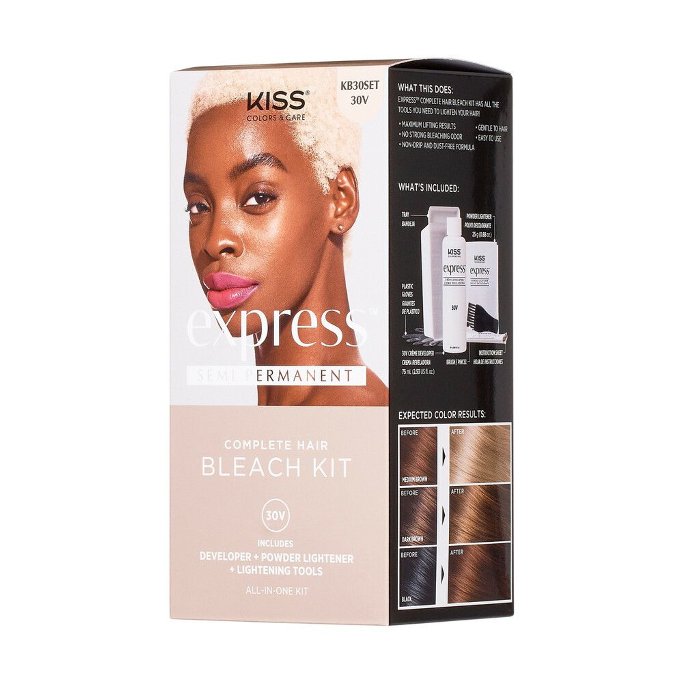 KISS Colors & Care Express Semi-Permanent Complete Hair Bleach Kit