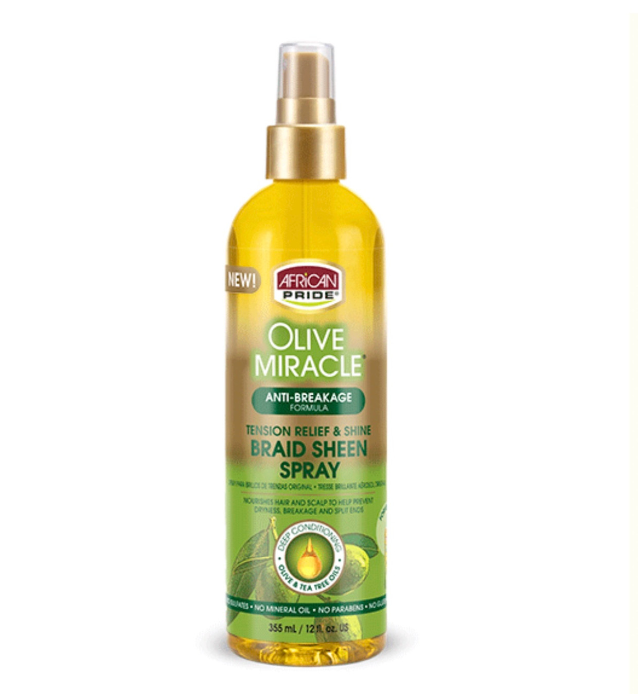 African Pride Olive Miracle Tension Relief & Shine Braid Sheen Spray