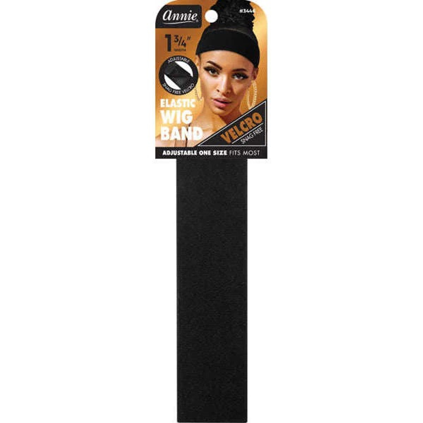 Annie Velcro Wig Band Silicone 1-3/4 (Black)