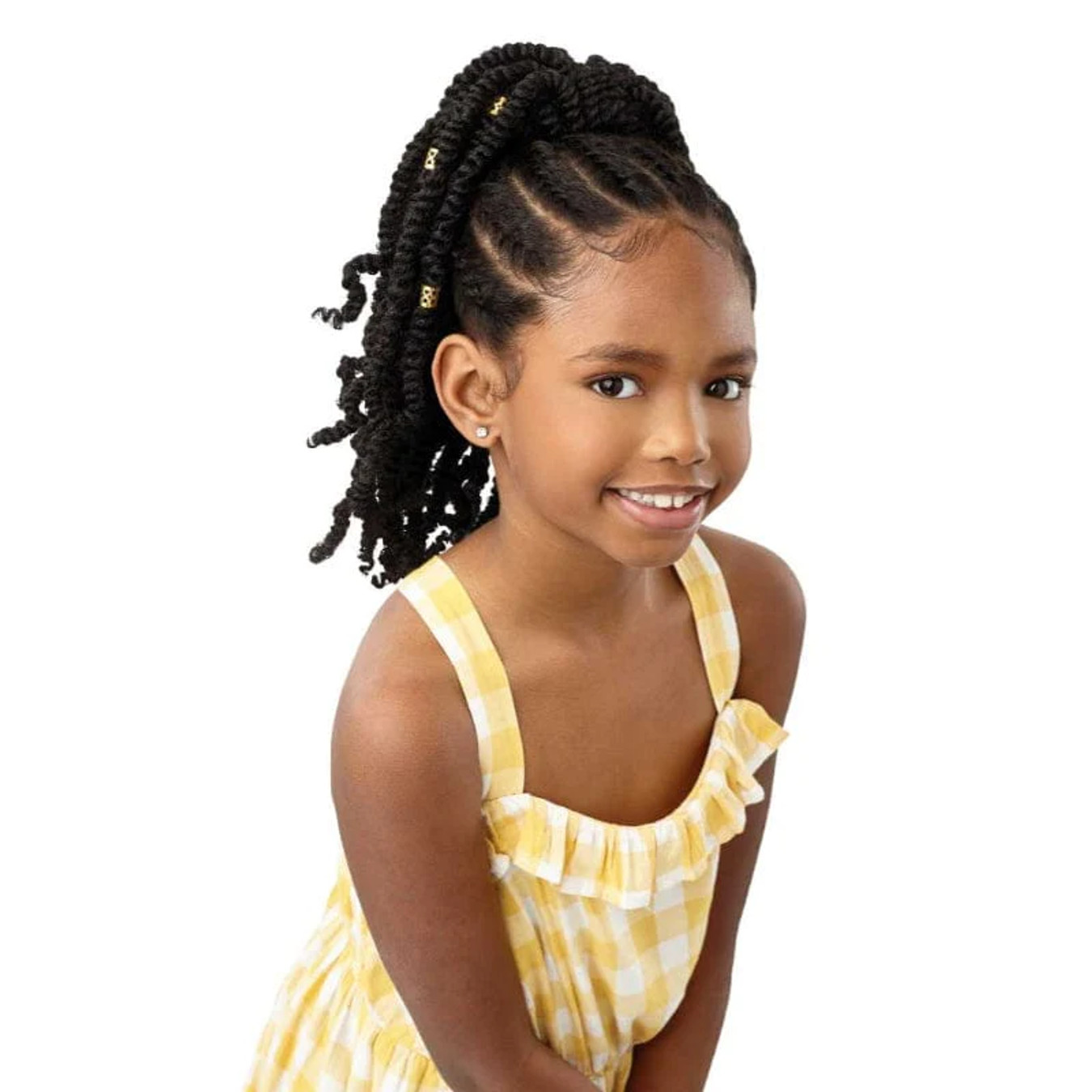 Outre Lil Looks Synthetic Drawstring Ponytail - GOLD CUFFED BOMB TWISTS 12"