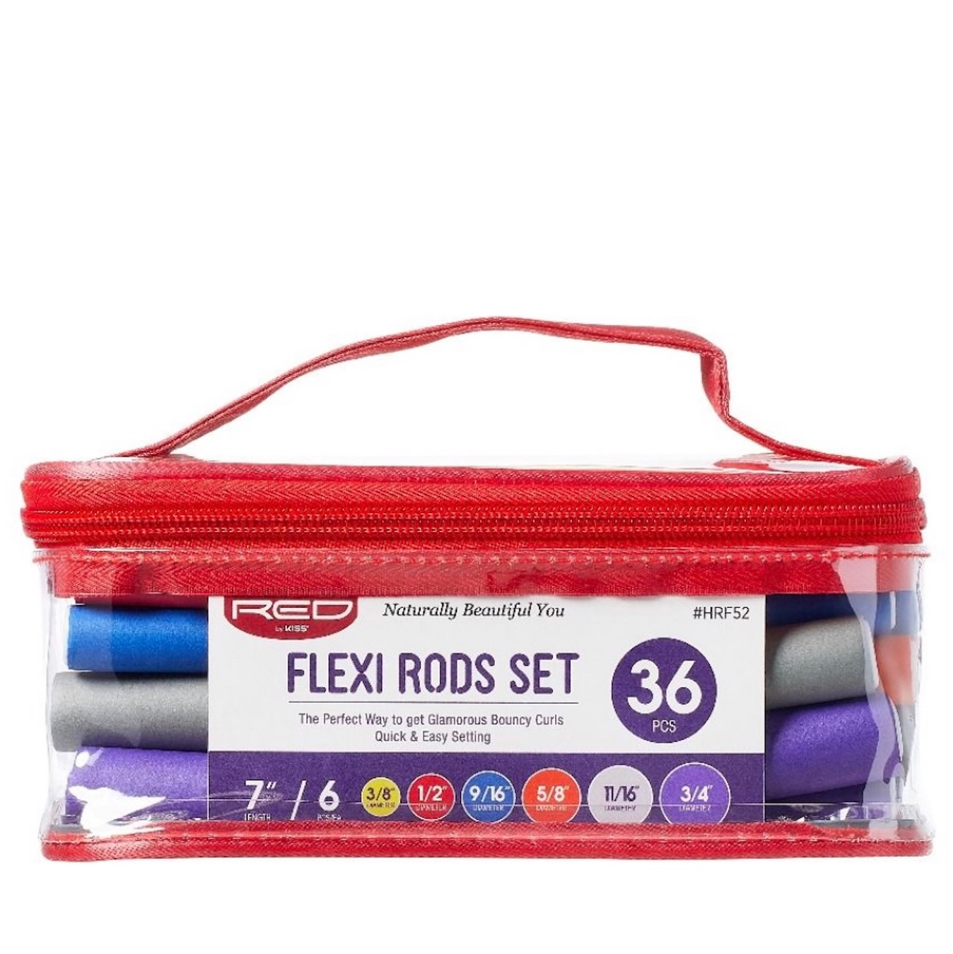 Red by Kiss Flexi Rod Set 7" Sets : 36 PCS (6 pcs/color, 6 colors)