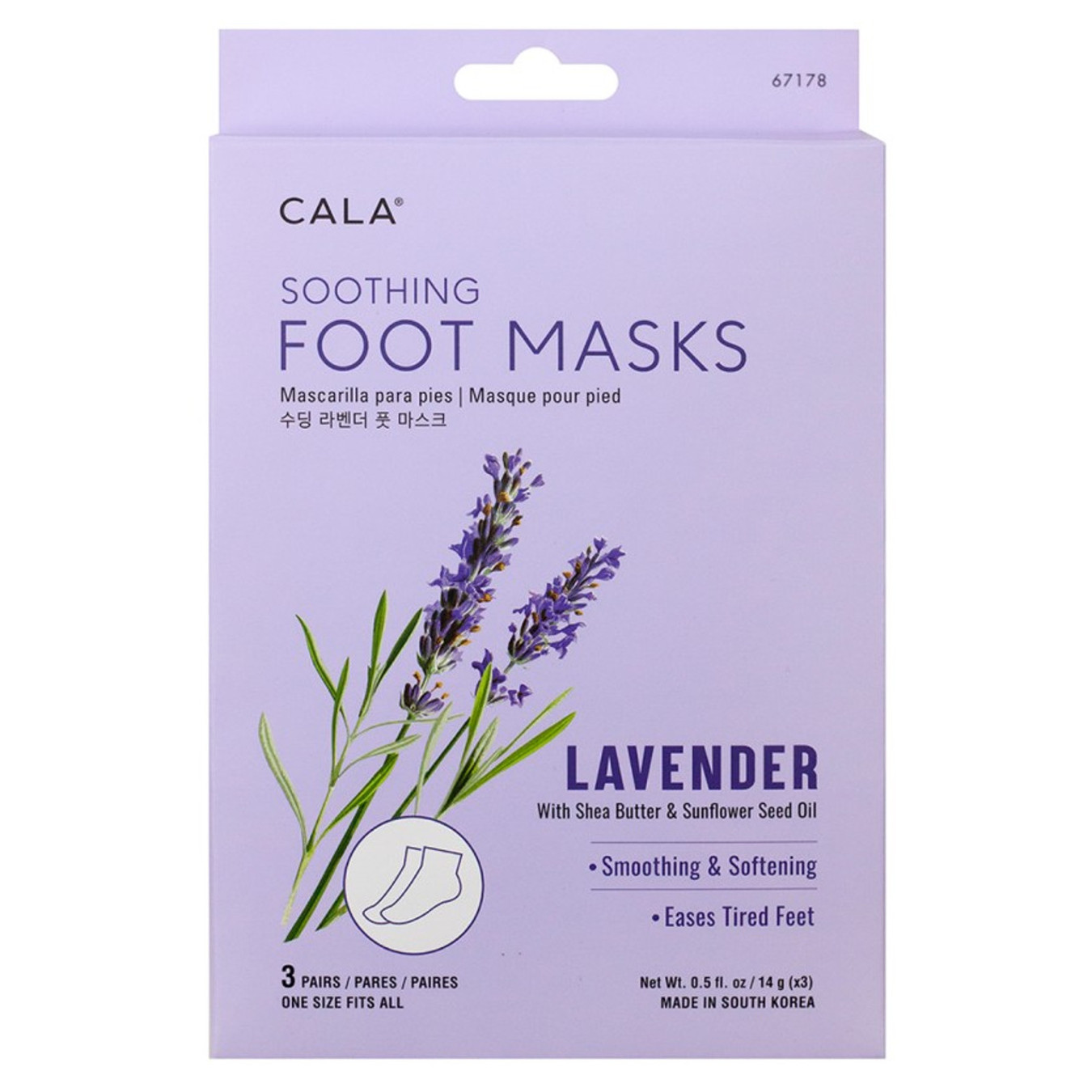 CALA Moisturizing Foot Mask (5 Masks) - Lavender