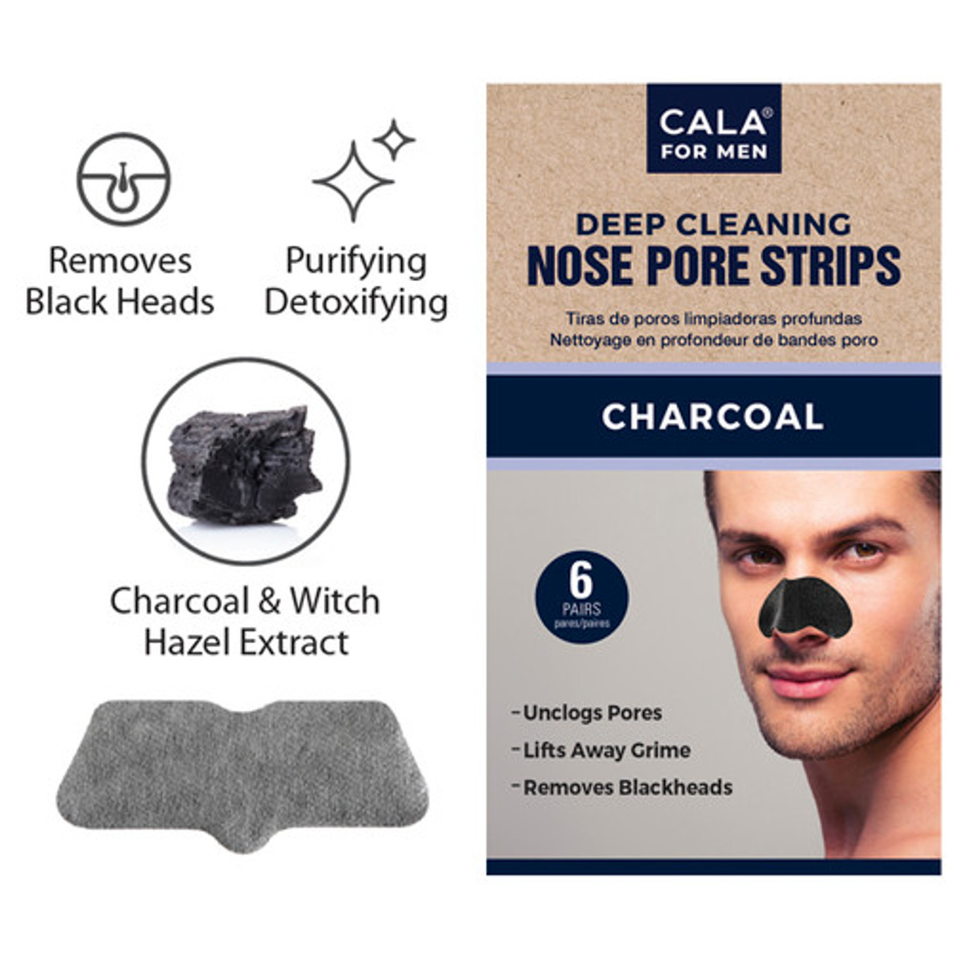 CALA Charcoal Nose Pore Strips (6 Pcs)