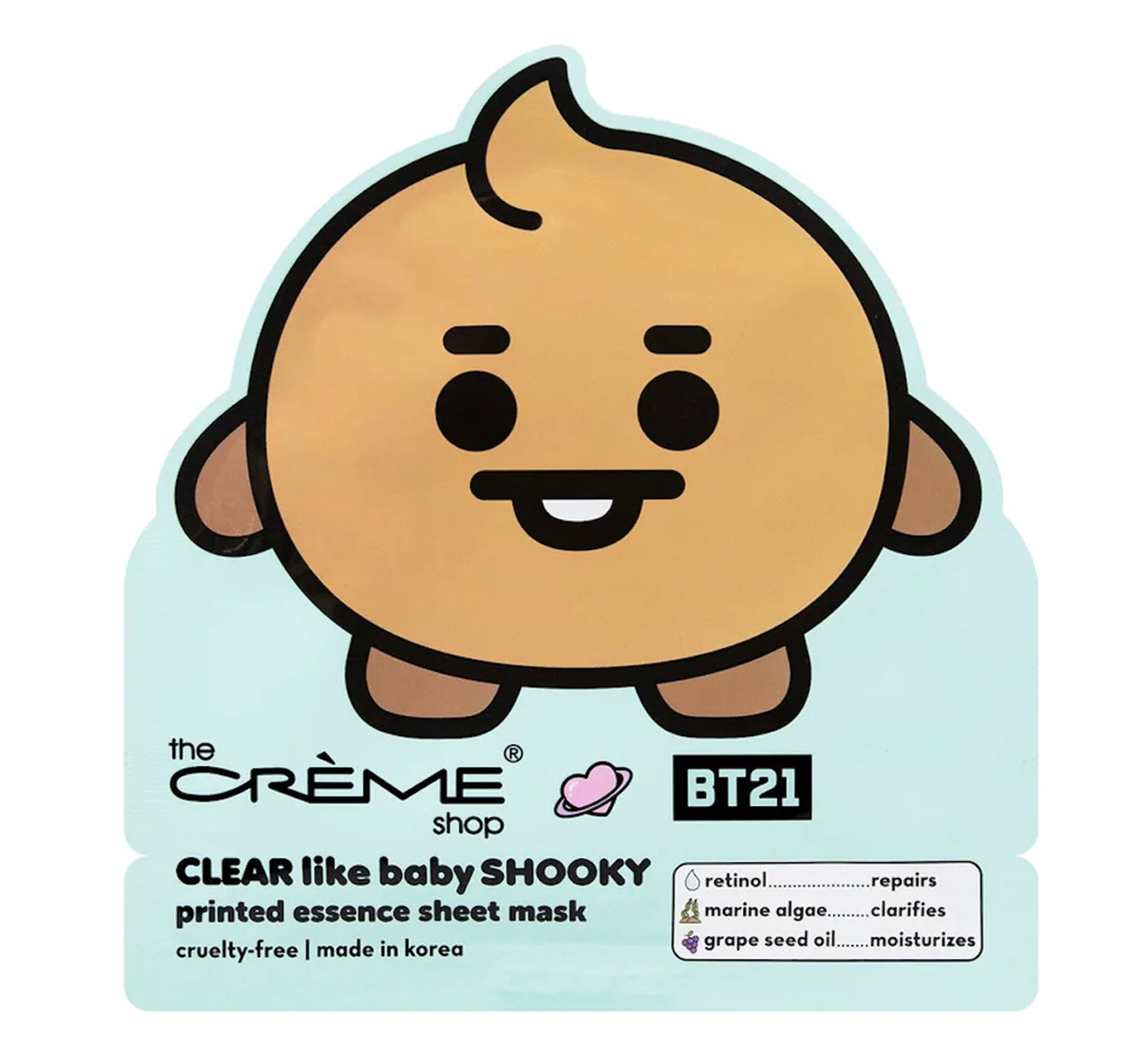 THE CREME SHOP CLEAR Like Baby SHOOKY Printed Essence Sheet Mask