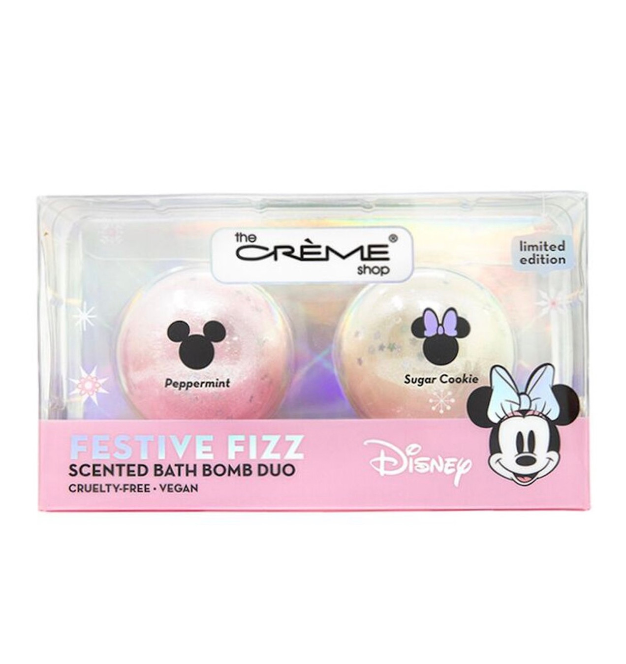 THE CREME SHOP Disney Festive Fizz Scented Bath Bomb Duo (Peppermint / Sugar Cookie)