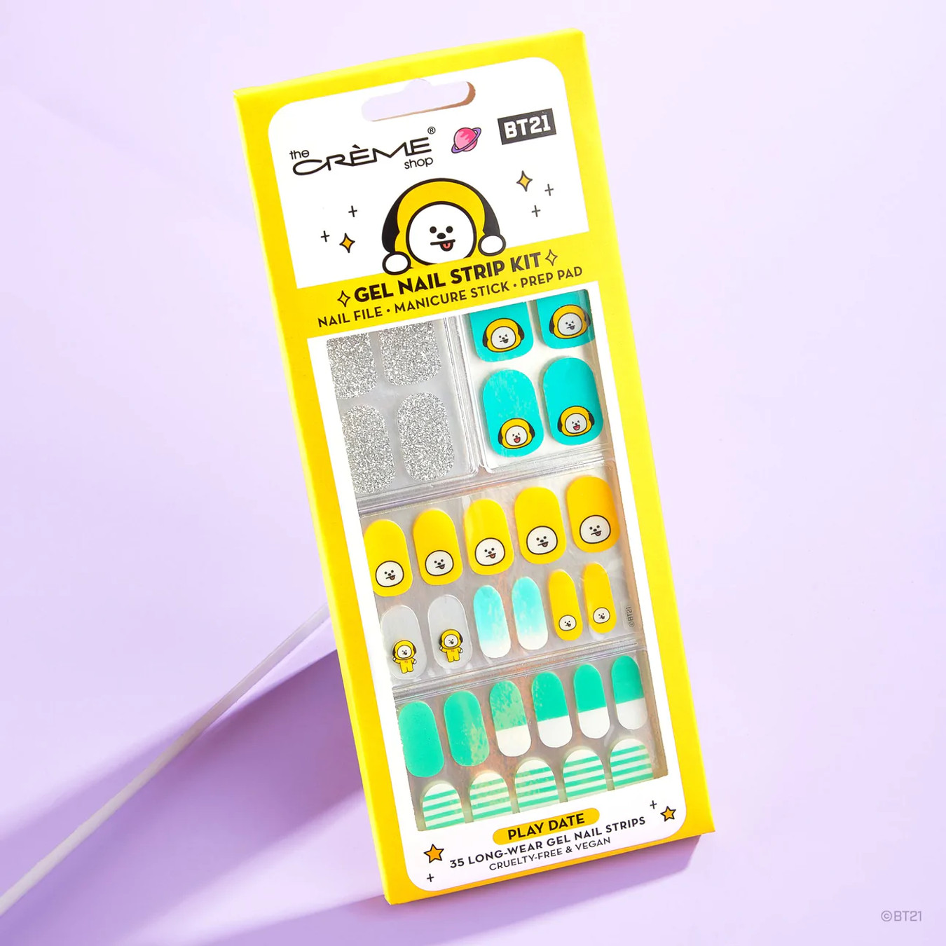 THE CREME SHOP BT21 CHIMMY Play Date Gel Nail Strips (Set of 35)
