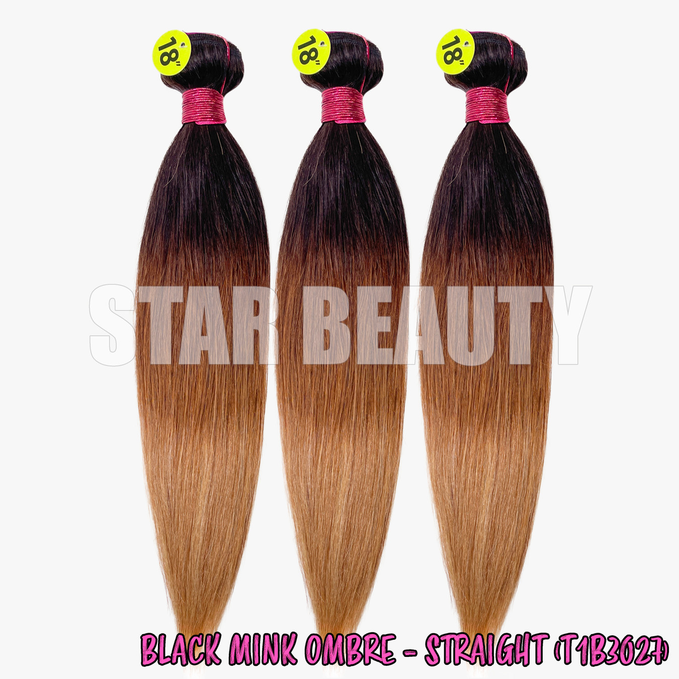 Black Mink Single Bundle - Straight (T1B/30/27) (10"- 24")