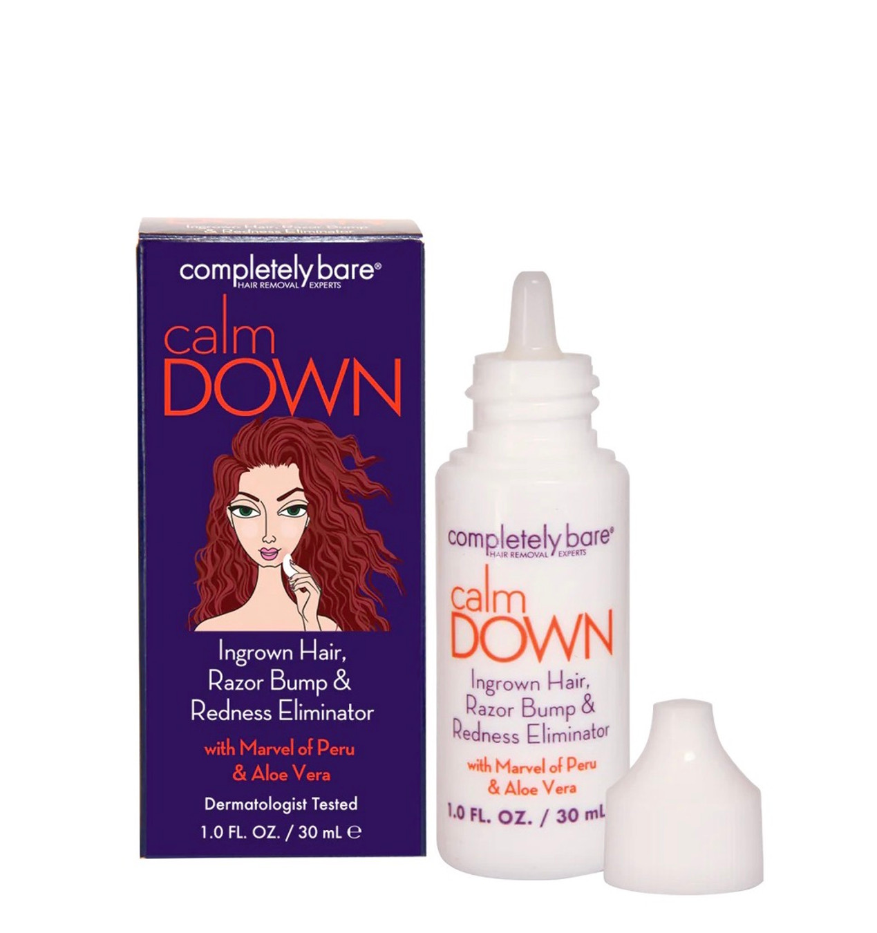 Completely Bare calm DOWN Ingrown Hair, Razor Bump & Redness Eliminator