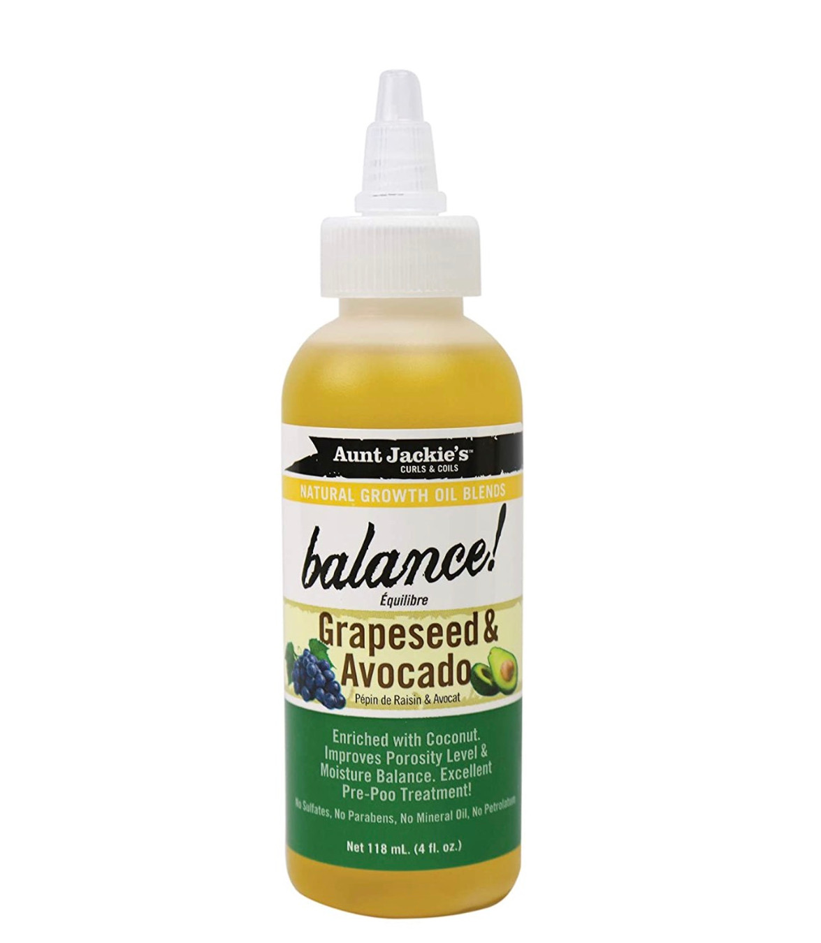 Aunt Jackie's Natural Growth Oil Blends Balance  Grapeseed and Avocado