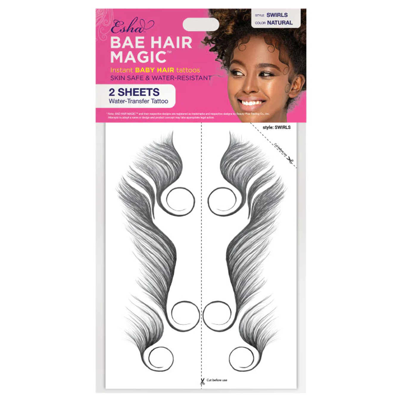 ESHA Bae Hair Magic Instant Tattoo Sticker - Swirls