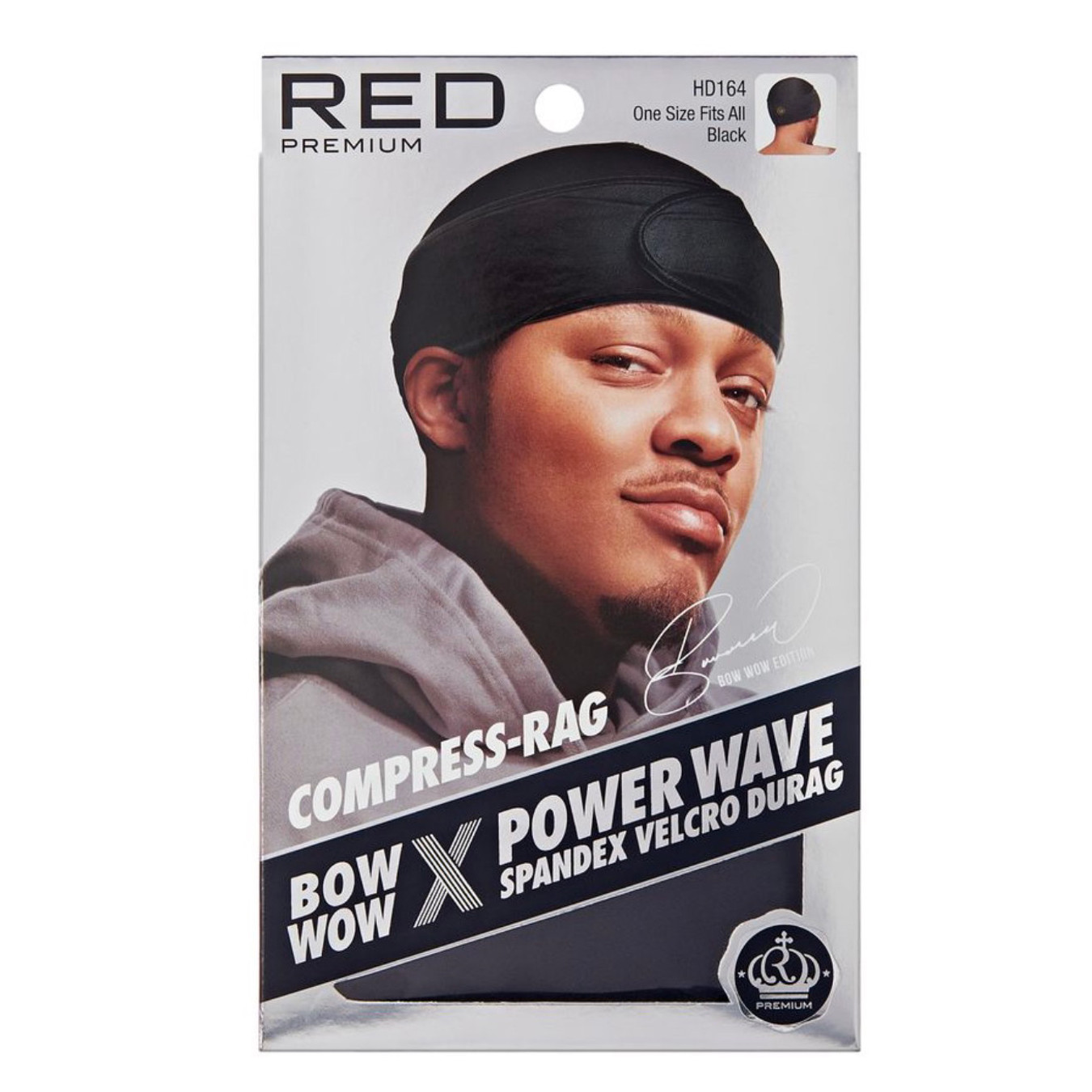 RED Power Wave Compress Rag Spandex Durag (Black)