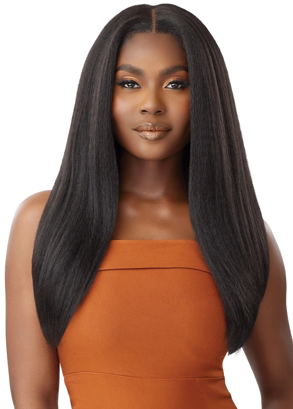 OUTRE Synthetic 5"x 5" HD Lace Closure Lace Front Wig  - HHB-Kinky Straight 24"