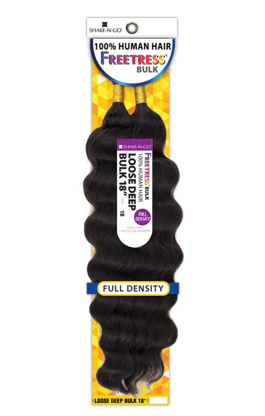 SHAKE N GO 100% Human Hair Freetress - Loose Deep Bulk 18"