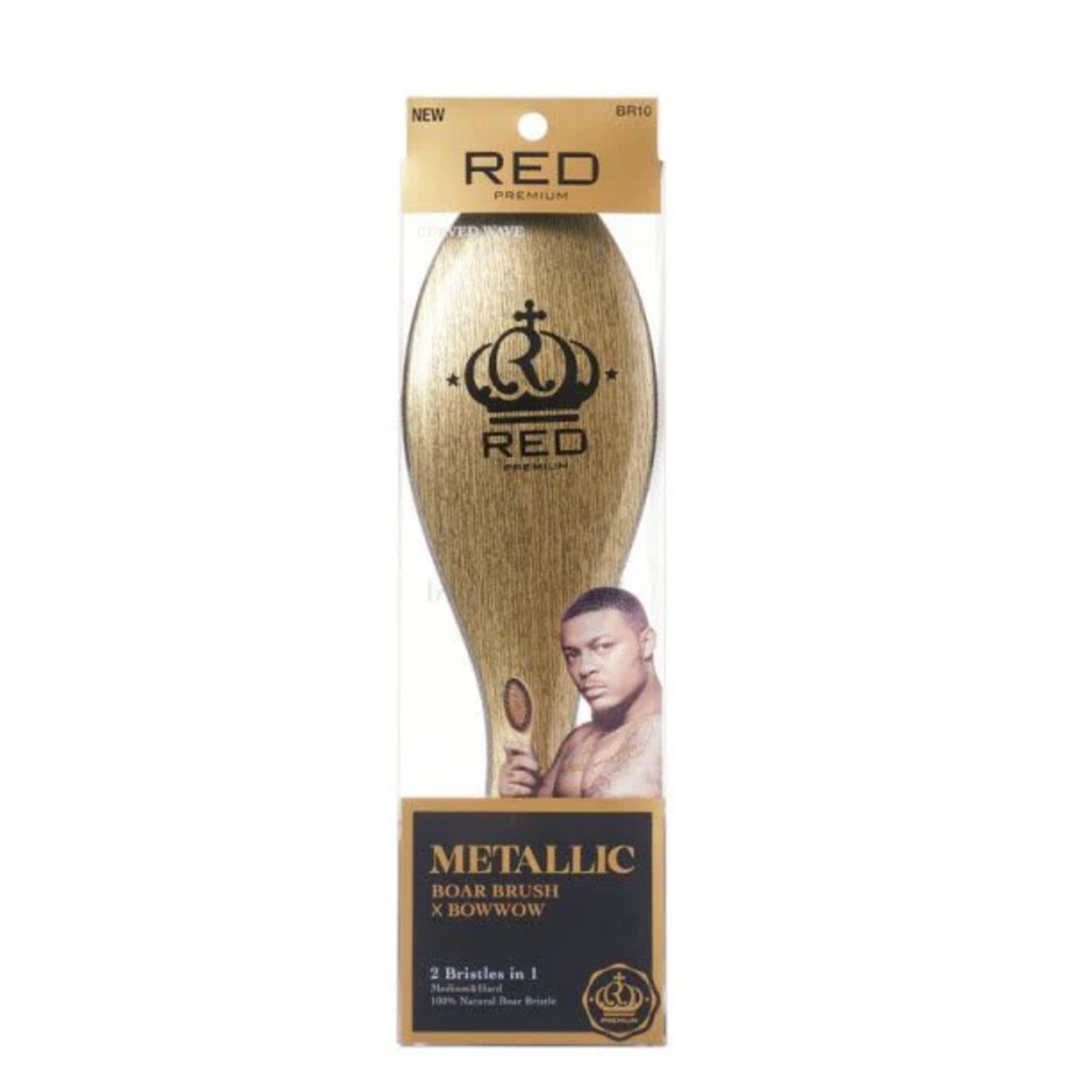 RED Premium Metallic Boar Brush X Bow Wow - Curved Wave