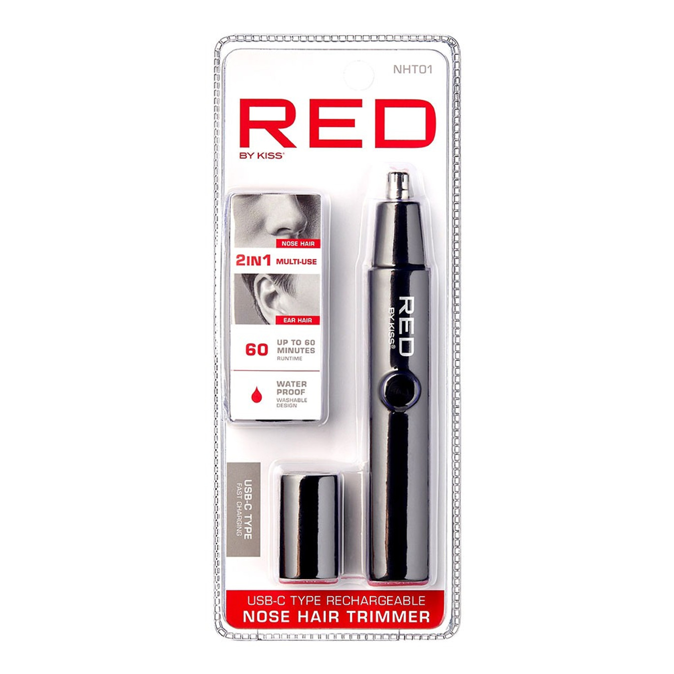 RED Rechargeable Nose Hair Trimmer