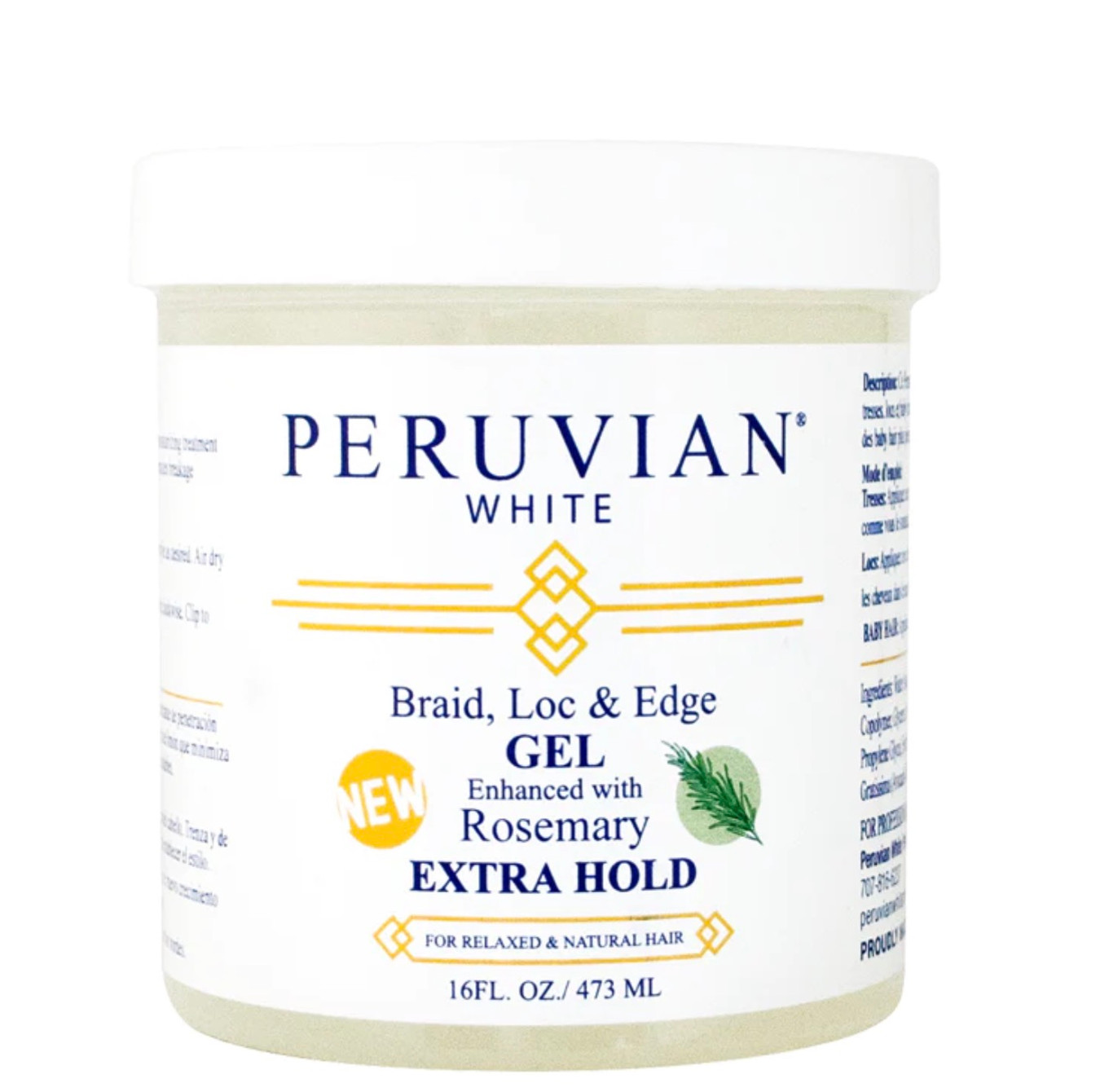 Peruvian White Braid, Loc & Edge Gel Extra Hold [Rosemery]