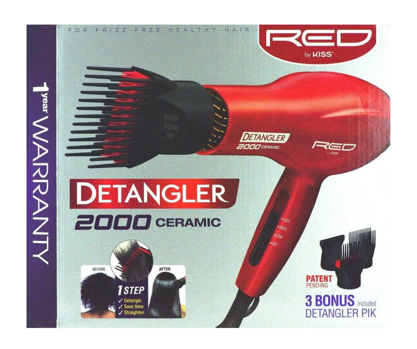 KISS 2000 Ceramic Detangler Dryer