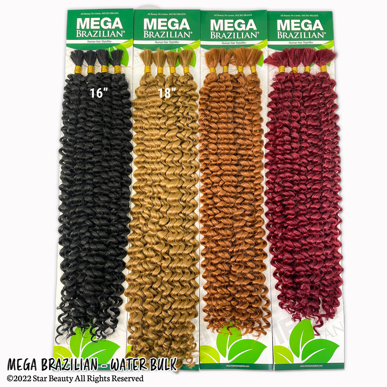 MANE CONCEPT Mega Brazilian Human Hair Blend Braids - WATER BULK 18"