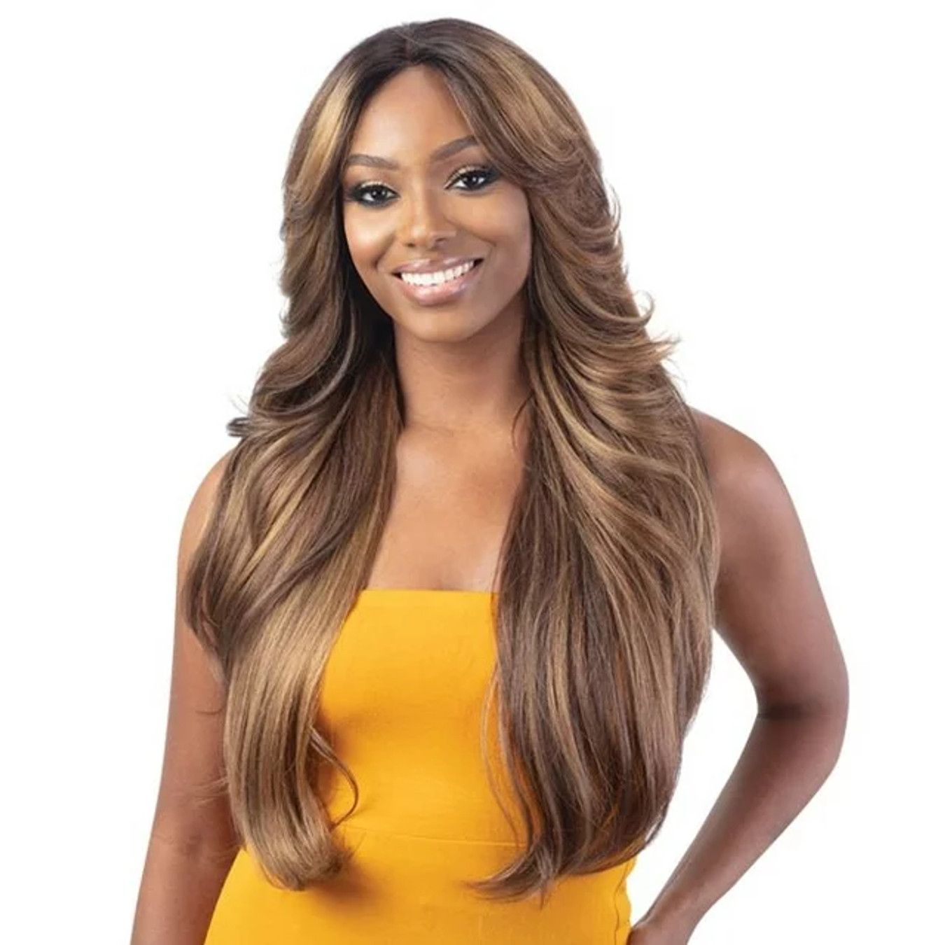 SHAKE N GO Freetress Equal Curtain Bang HD Lace Wig - BOMBSHELL