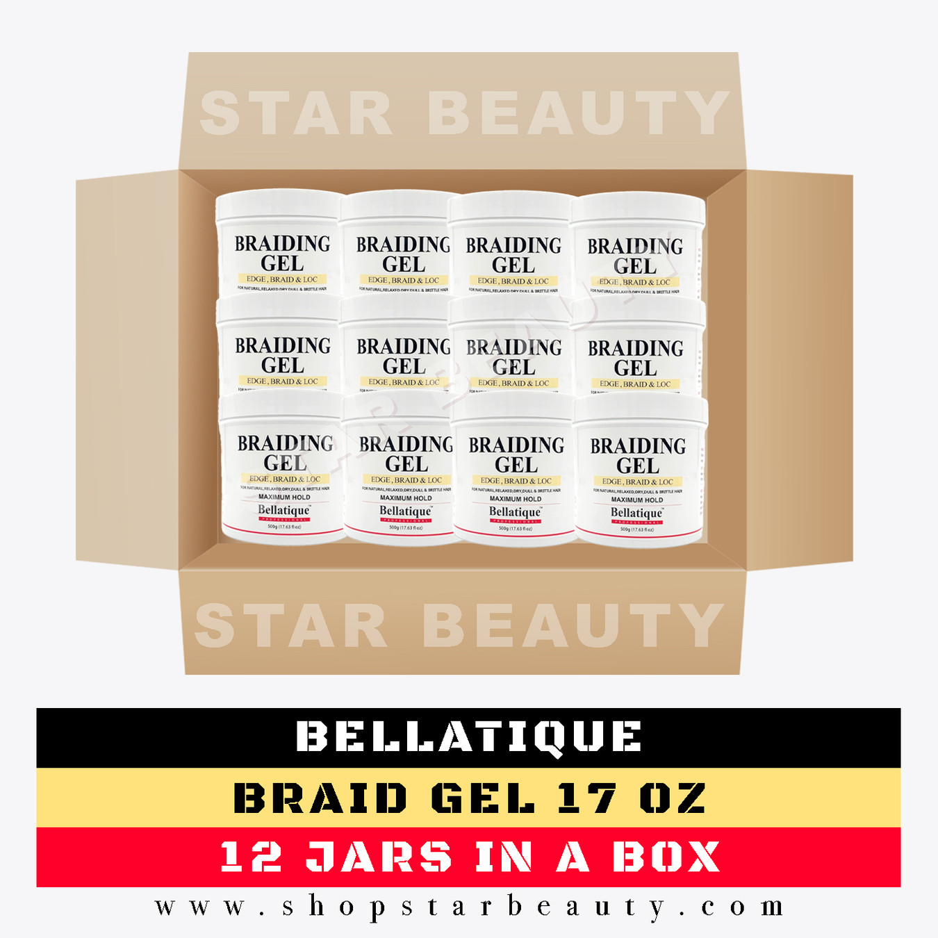 [BOX DEAL] Bellatique Edge, Braid, Loc Control Braid Gel (12/box)
