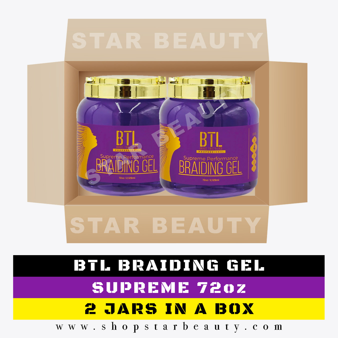 [BOX DEAL] BTL Professional Braiding Gel Supreme Performance 72 oz (2/box)