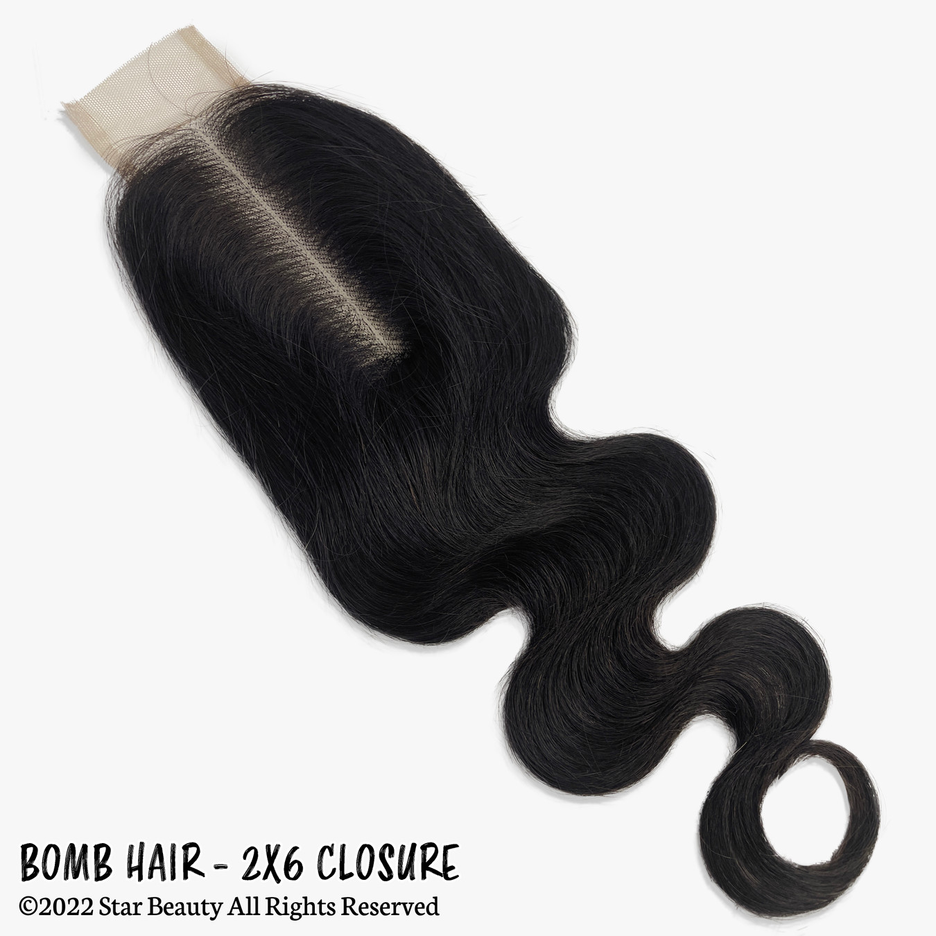 BOMB HAIR 100% Human Hair 2X6 Closure - Body Wave (12"-16")