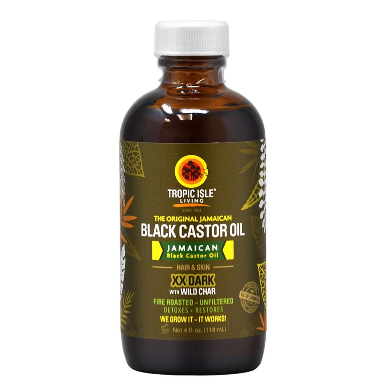 Tropic Isle Living Jamaican Black Castor Oil XX Dark with Wild Char (4 oz)