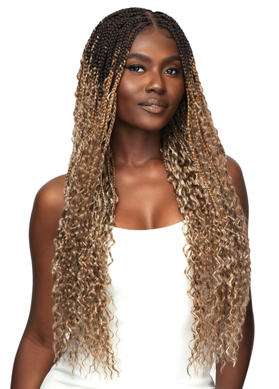 OUTRE Synthetic 13x 4 HD Pre-Braided Lace Front Wig - Boho Box Braid 30