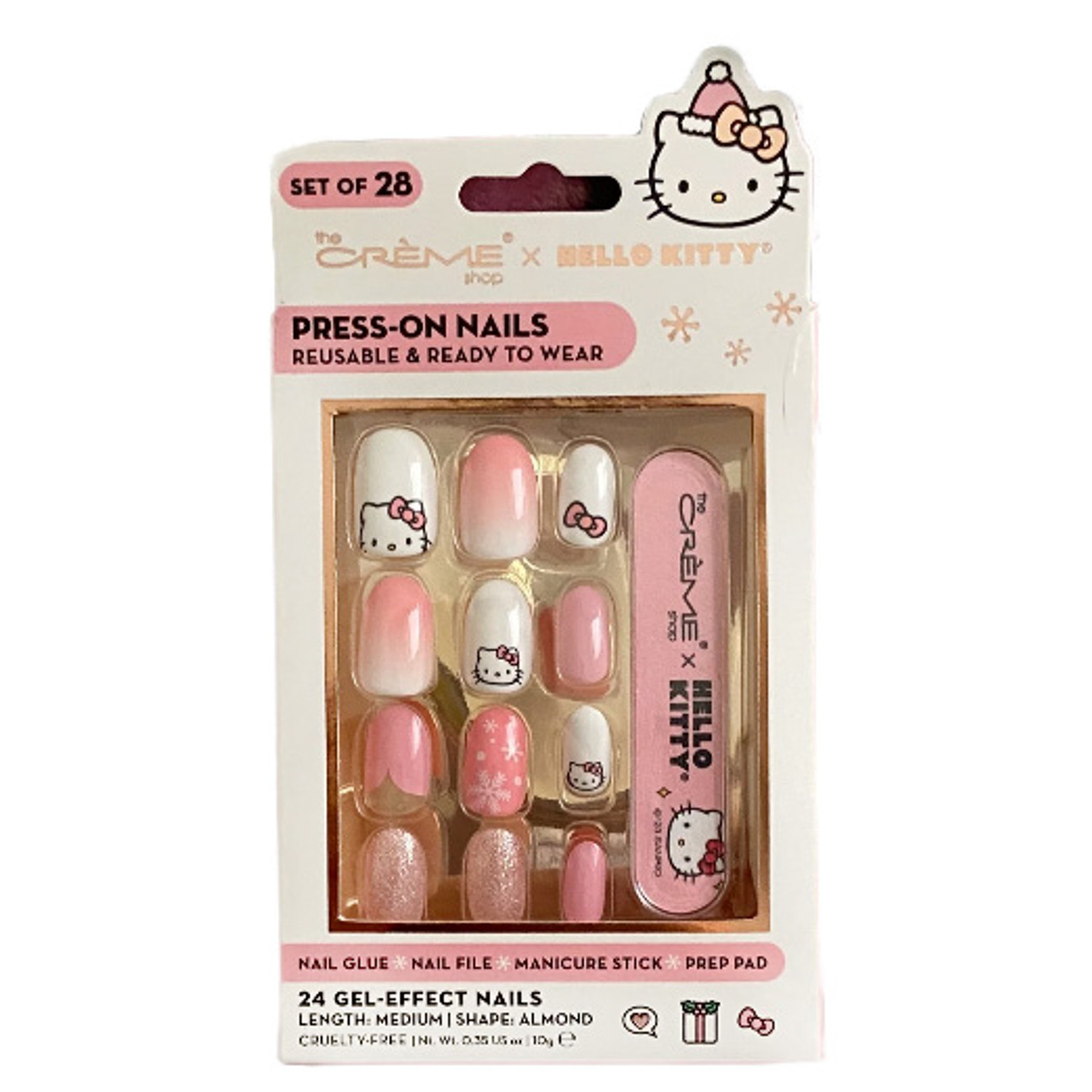 THE CREME SHOP X Hello Kitty - Classic Cutie Reusuable Press-on Nail Kit - Pink