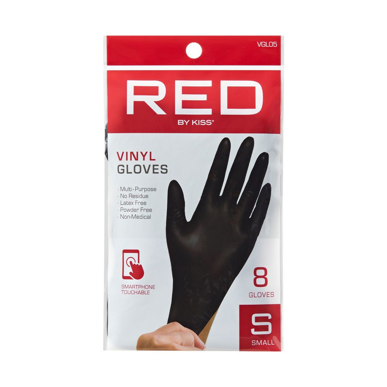 RED by Kiss Black Vinyl Gloves (8pcs)