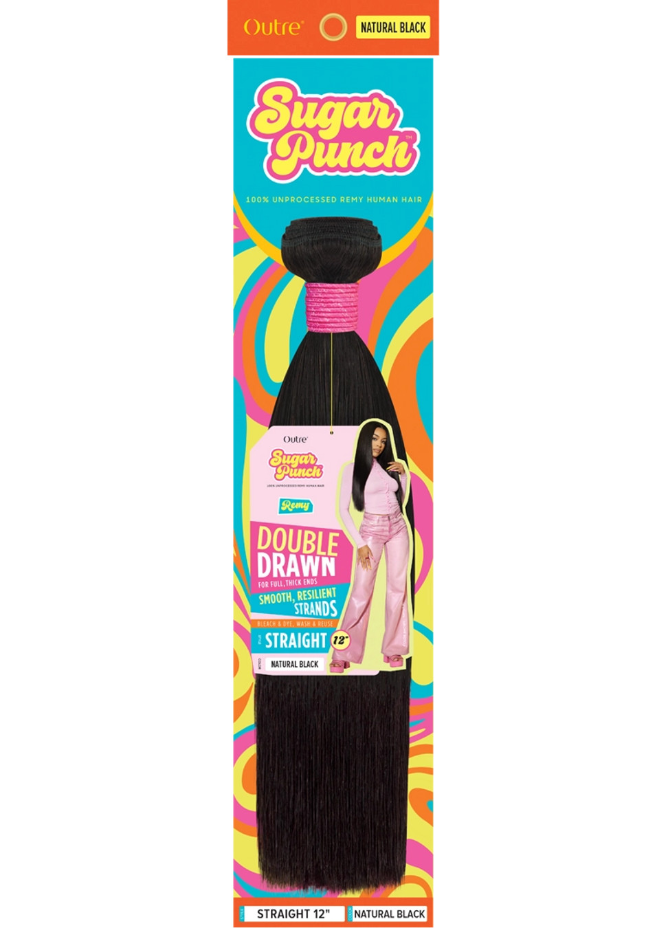 Outre 100 % Unprocessed Remy Human Hair Weave - Sugar Punch Straight ...