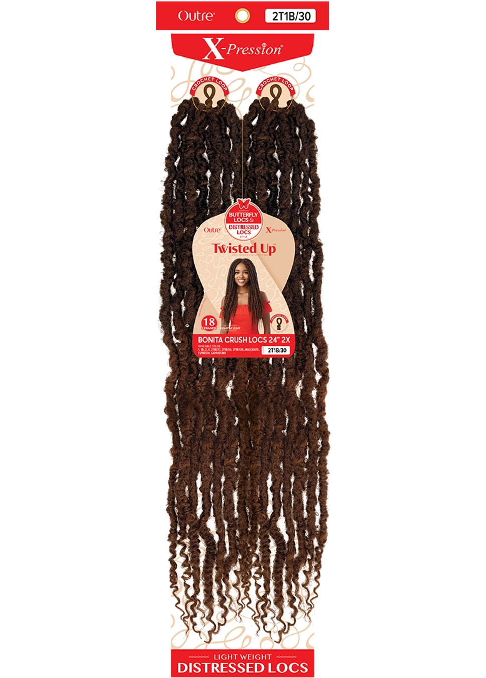 Outre Synthetic Braid X Pression Twisted Up - 2X Bonita Crush Locs 24"