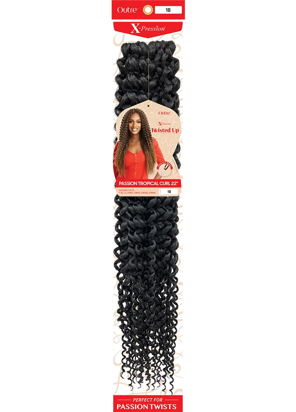 Outre Synthetic X-Pression Twisted Up - Passion Tropical Curl 22"