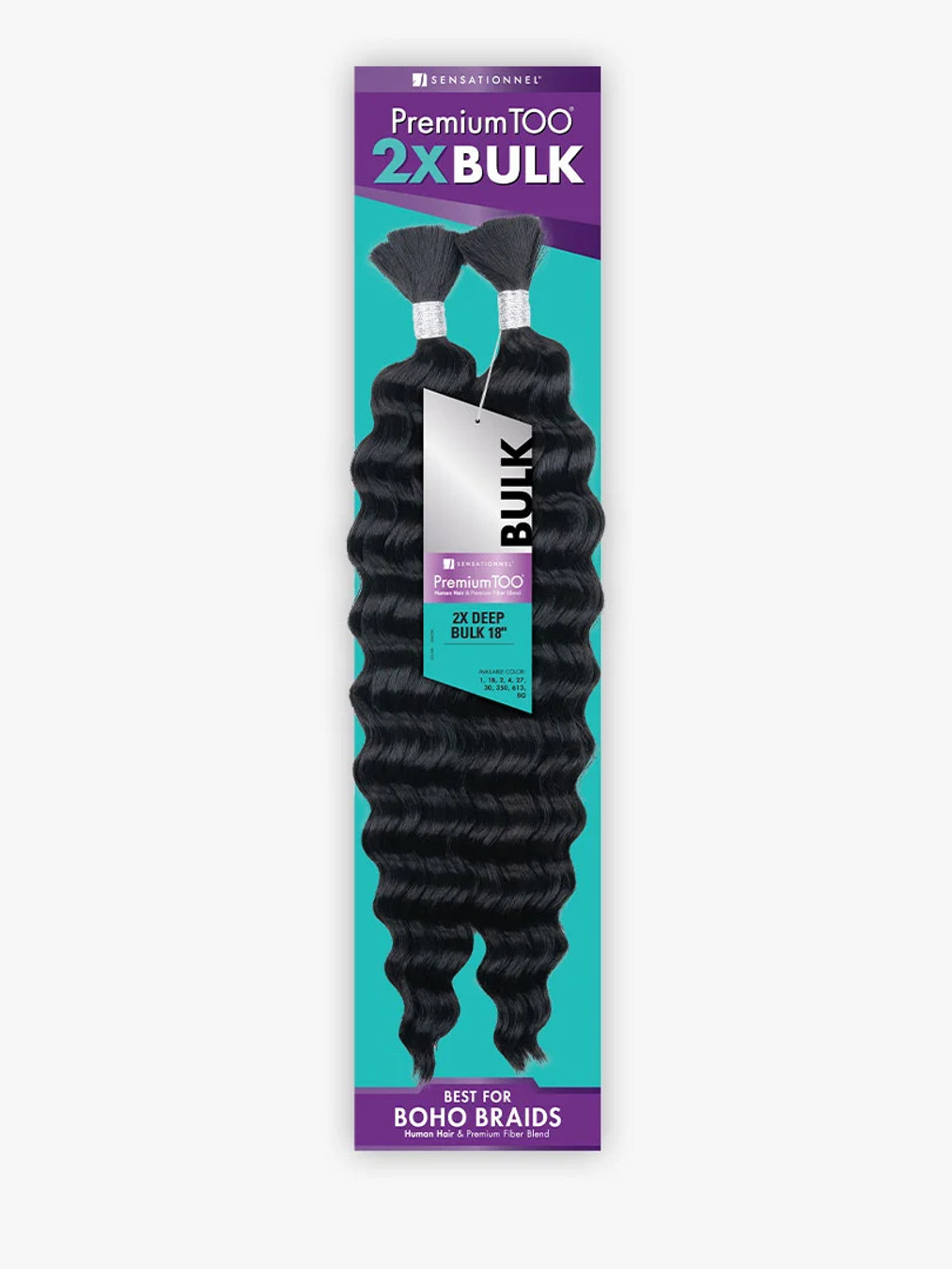 SENSATIONNEL Premium Too Human Hair Blend 2X Bulk Braids - 2X DEEP BULK 18"