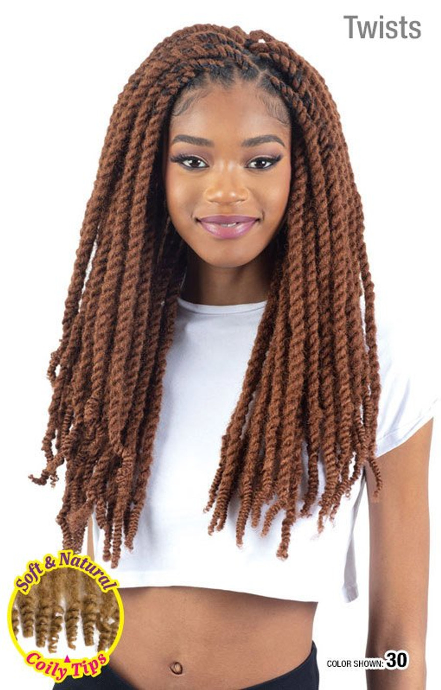 SHAKE N GO Freetress Synthetic Pre Stretched Braid - 3X CUBAN TWIST SOFT & NATURAL 16"