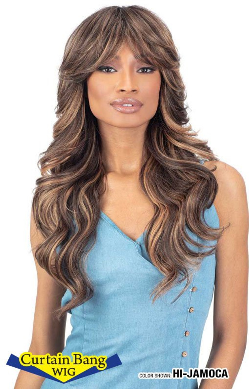 SHAKE N GO Freetress Equal LITE Synthetic Curtain Bang Wig - LITE WIG 013