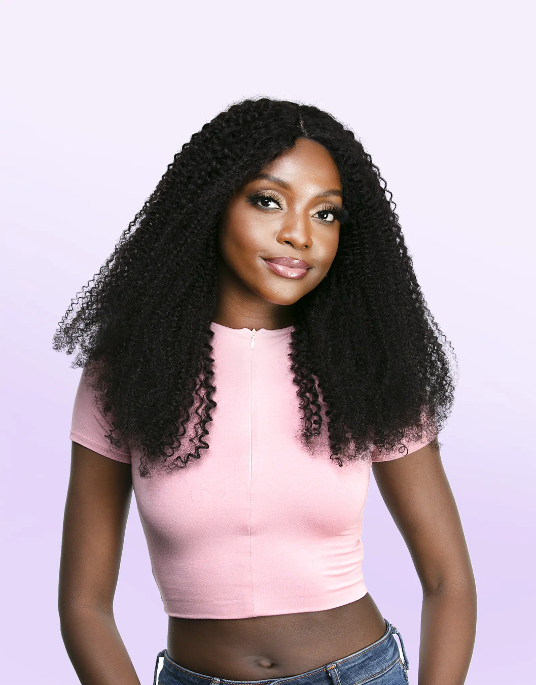 LA FLARE 100% Human Hair Lace Wig - Kinky Coil