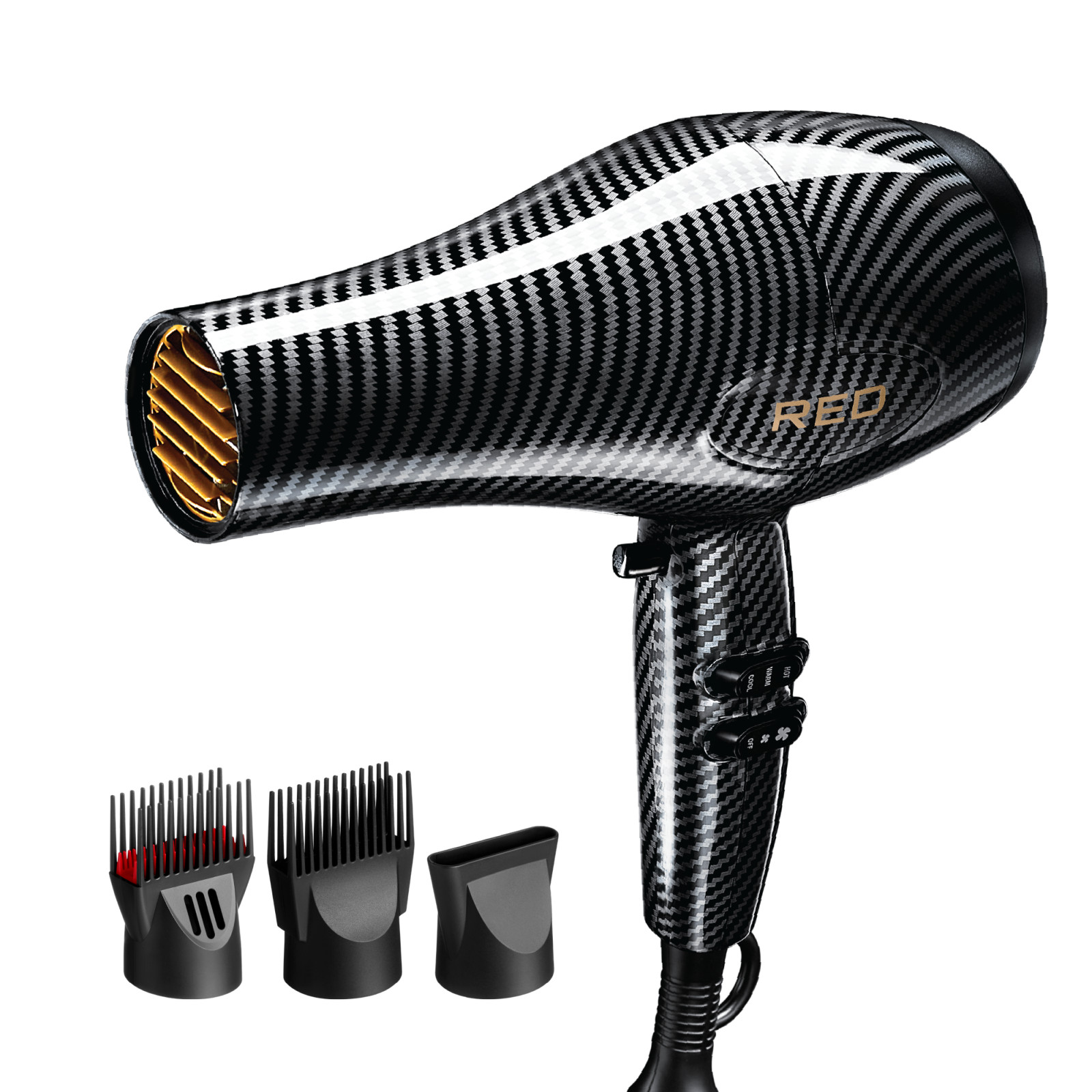 RED 3200 Detangler Dryer with 3 Styling Attachments