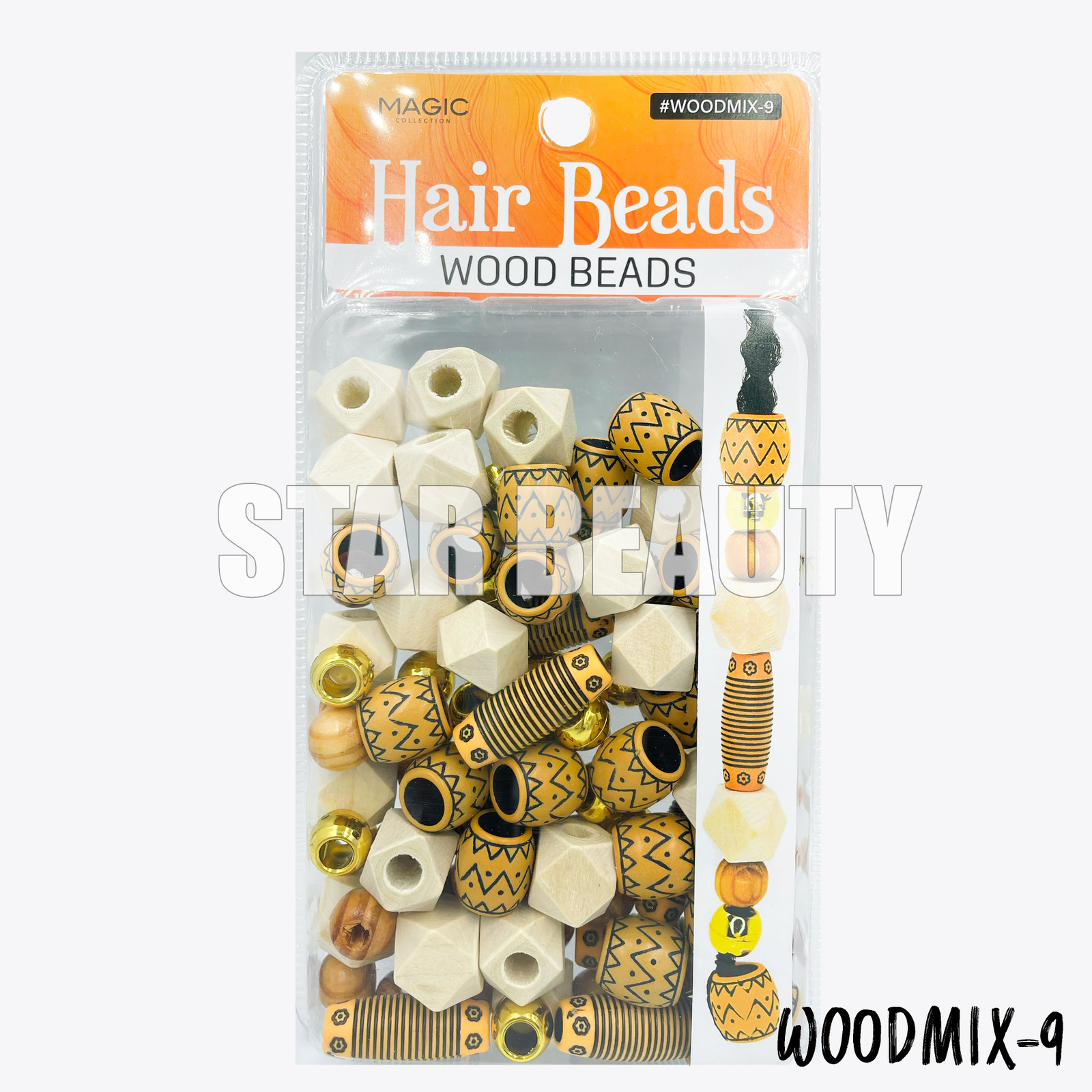 Magic Collection - Wood Hair Beads WOODMIX-11