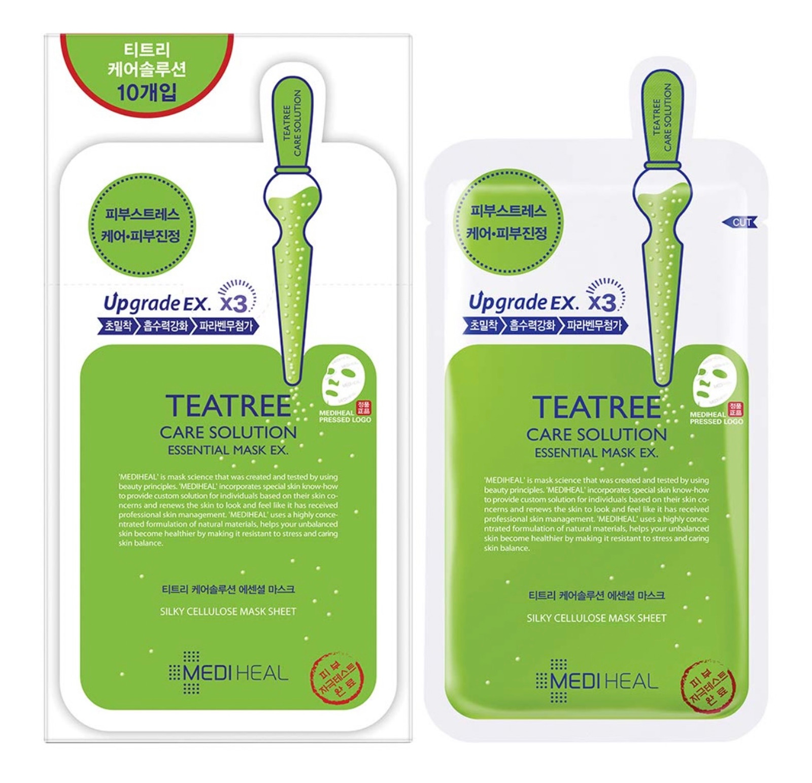 MEDIHEAL TEATREE CARE SOLUTION 80枚入り Mediheal Teatree Care Solution Essential Mask - 1 Box of 10